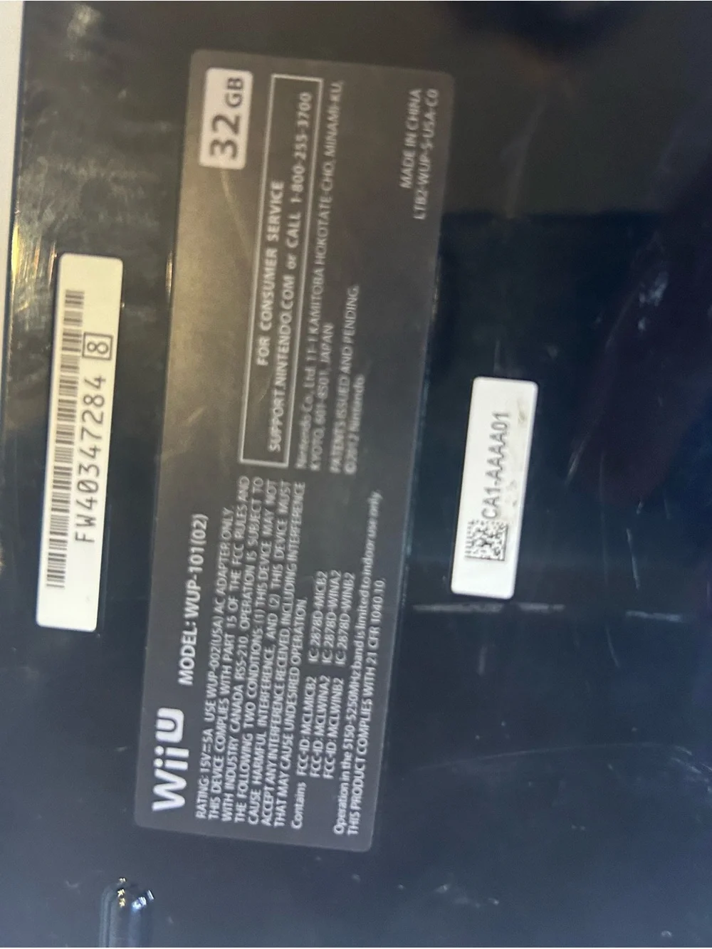 Nintendo Wii U Console - Matte Black